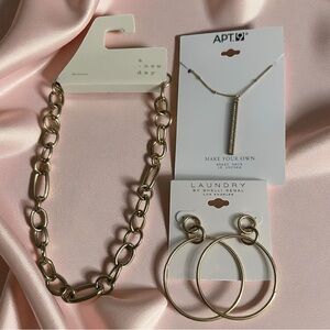 Jewelry Bundle Apt 9, Laundry & A New Day Necklaces & Hoop Earrings All NWT